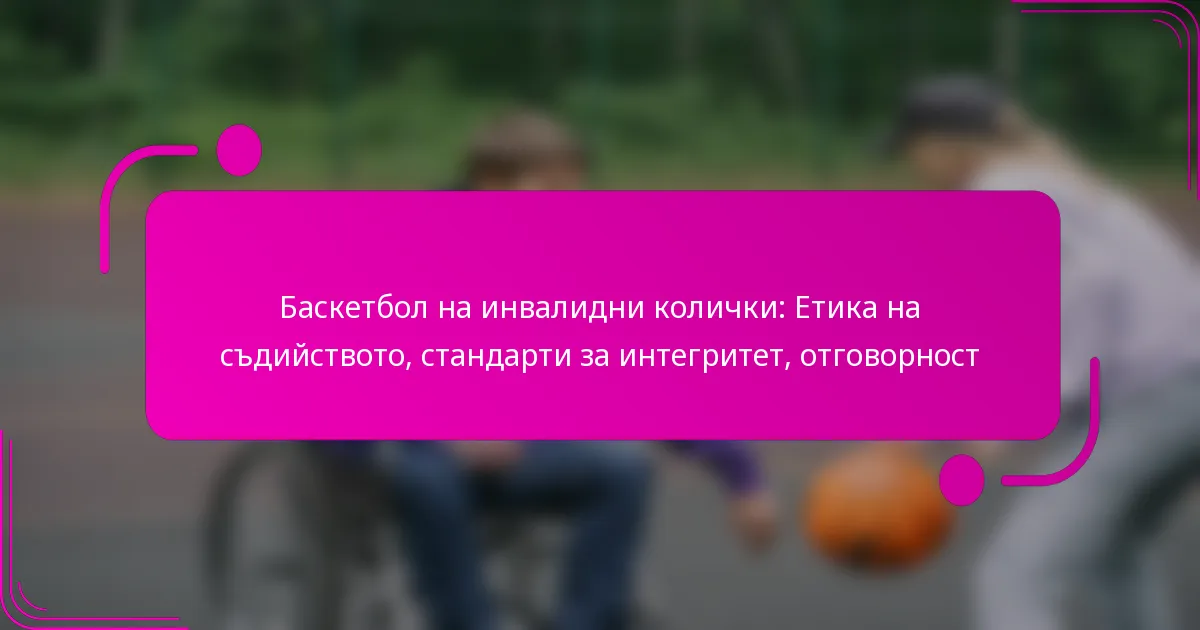 Баскетбол на инвалидни колички: Етика на съдийството, стандарти за интегритет, отговорност