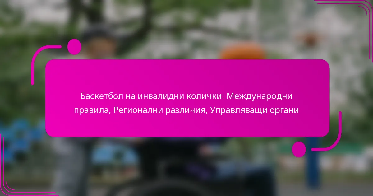 Баскетбол на инвалидни колички: Международни правила, Регионални различия, Управляващи органи
