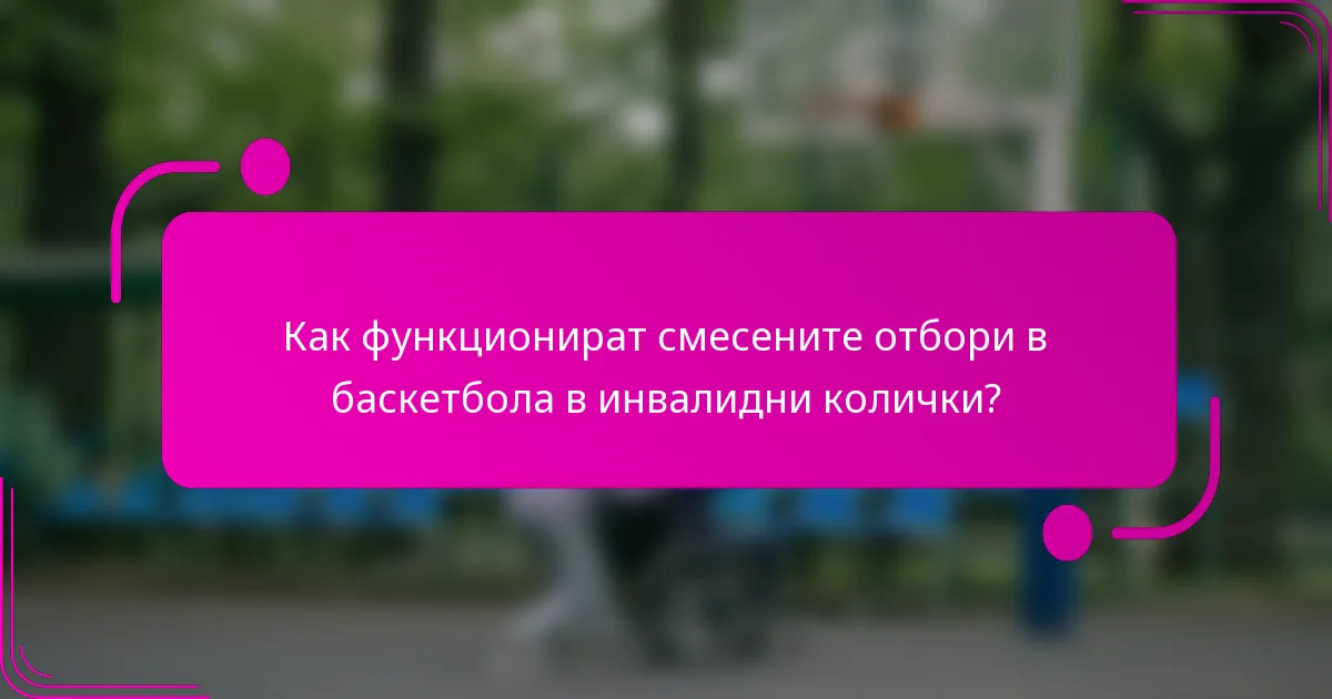Как функционират смесените отбори в баскетбола в инвалидни колички?
