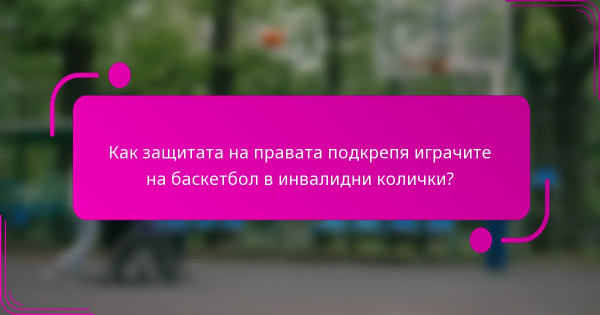 Как защитата на правата подкрепя играчите на баскетбол в инвалидни колички?