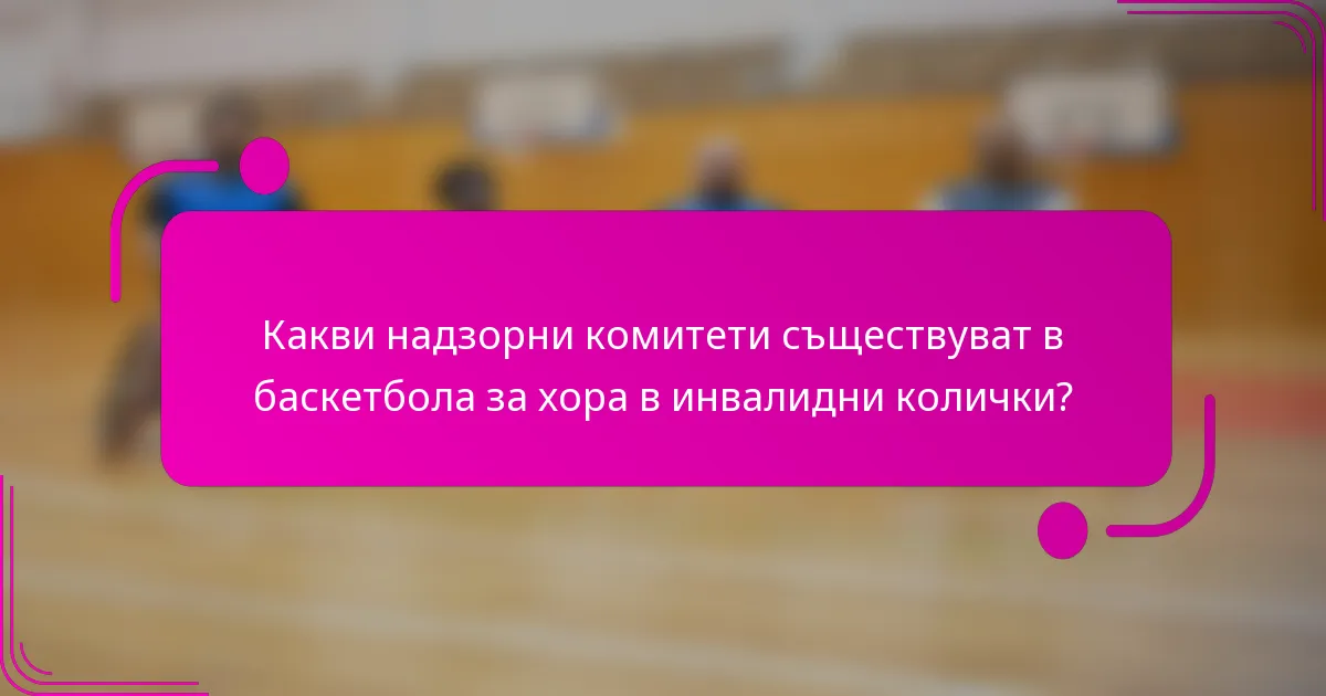 Какви надзорни комитети съществуват в баскетбола за хора в инвалидни колички?