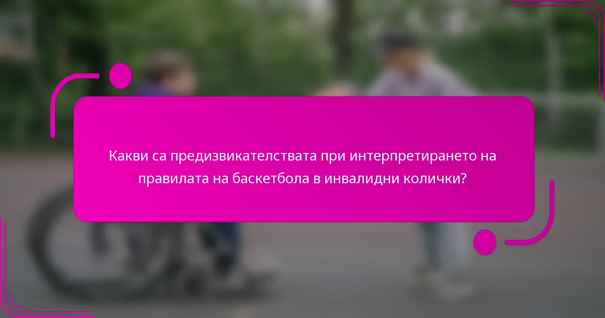 Какви са предизвикателствата при интерпретирането на правилата на баскетбола в инвалидни колички?